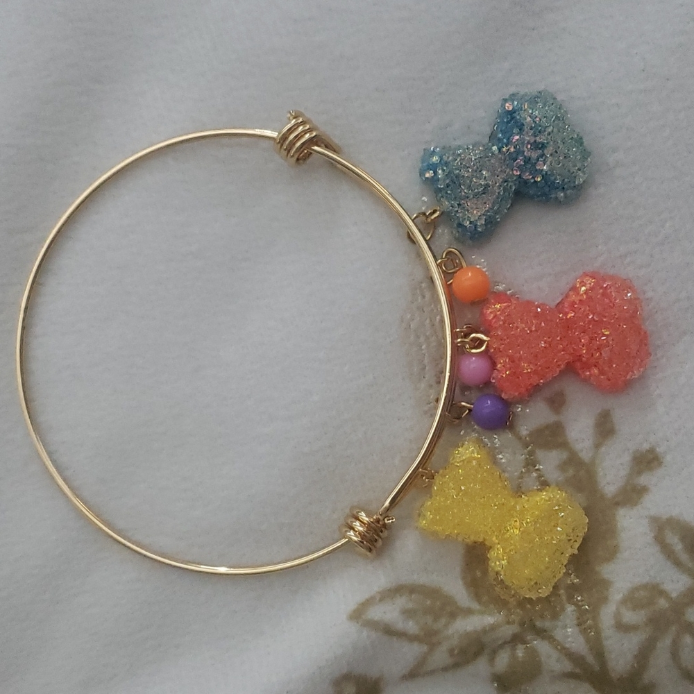3 Bear Charm Bangle Bracelet